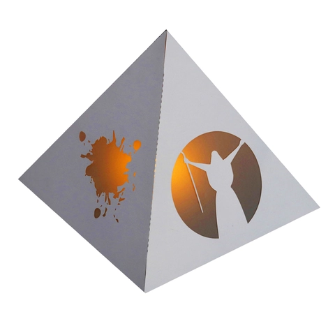 Abat-jour en Papier Pyramide Découpe Laser Motif Magicien Couverture Lumineuse Décorative pour Fête et Ambiance Maison