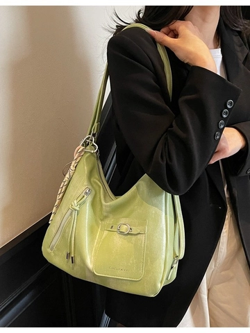Damen Mode Weiches PU Leder Große Kapazität Hobo Schultertasche Pendler Tragetasche Mit Mehreren Gurten Vielseitige Tasche