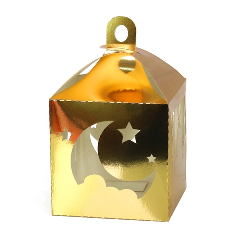 Eid Mubarak Hollow Paper Lantern Star Moon Mosque Pattern Lamp Shade For Ramadan Festival Home Party Decoration Cardstock Box