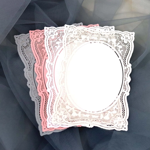 Vintage Hohle Spitze Perlpapier Rahmen Für DIY Scrapbooking Hochzeit Einladung Dekoration Laser Geschnitten Blumen Papier Karte