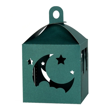 Eid Mubarak Hollow Paper Lantern Star Moon Mosque Pattern Lamp Shade For Ramadan Festival Home Party Decoration Cardstock Box