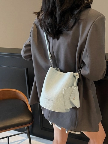 Vintage PU Leder Litschikorn Beuteltasche Für Damen Große Kapazität Umhängetasche Mit Kleiner Tasche Pendler Umhängetasche