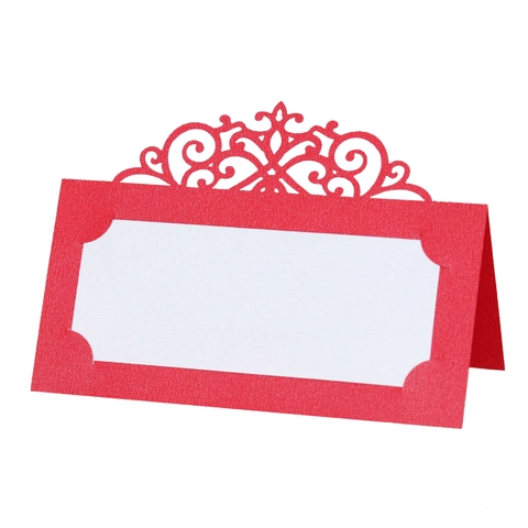 Marque-Places Découpés au Laser Style Européen Motif Floral de Vigne en Papier Nacré Cartes de Nom Pliables pour Mariage Banquet Fête Décoration de Table