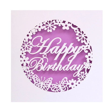 Biglietti d'Auguri Buon Compleanno Taglio Laser Farfalla Intagliata Invito Con Fogli Interni per Regalo di Festa