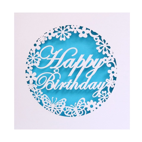 Biglietti d'Auguri Buon Compleanno Taglio Laser Farfalla Intagliata Invito Con Fogli Interni per Regalo di Festa