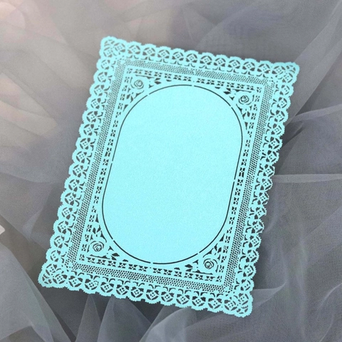Laser Cut Rose Lace Hollow Paper Card Rectangular Artificial Pearl Paper Floral Frame For Wedding Invitation Greeting Scrapbook Decor