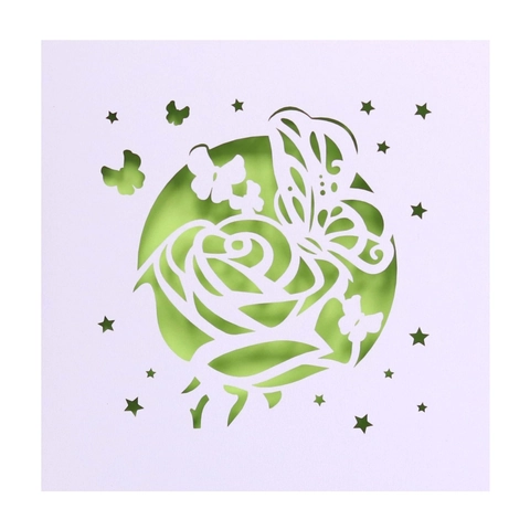 Laser Cut Rose Butterfly Hollow Wedding Invitation Card Elegant Pearlescent Paper Greeting Card For Valentine Party Celebration
