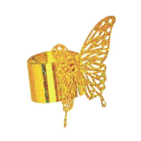 Butterfly Shaped Napkin Rings Laser Cut Paper Hollow Out Glitter Gold Decor For Wedding Banquet Party Table Decoration