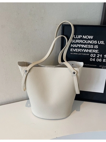 Große Kapazität Damen Beuteltasche PU Leder Lychee Muster Minimalistische Umhängetasche Mit Beutel Mode Pendler Tote Bag