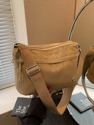 Women's Minimalist Nylon Multi-Layer Crossbody Bag Waterproof Lightweight Shoulder Bag With Wide Adjustable Strap Casual Tote Messenger Bag