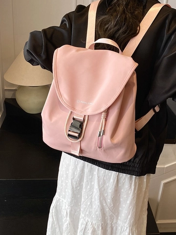Zaino Casual da Donna in Nylon Leggero Borsa da Viaggio Grande Capacità Zaino Scolastico Con Design a Fibbia Honey Cute