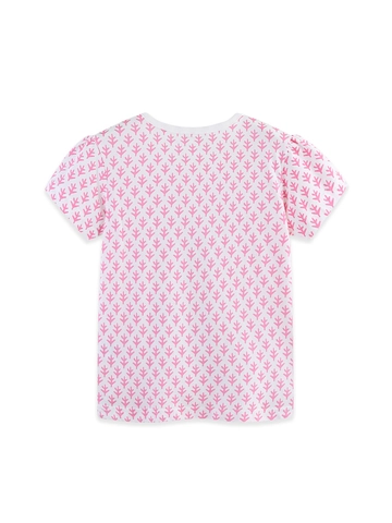 Girls Casual Short Sleeve T-Shirt 100% Cotton Round Neck Pink Leaf Pattern Colorful Cartoon Seahorse Print Summer Top For Kids