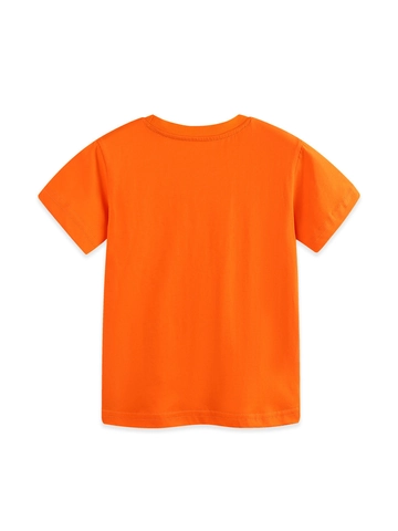 Boys Cotton T-Shirt Cartoon Tractor Print Short Sleeve Crew Neck Summer Casual Top For Kids Toddler Clothing