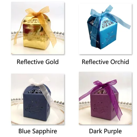 Laser Cut Hollow Mr And Mrs Candy Box Pearl Paper Wedding Party Souvenir Favor Box With Ribbon Gift Packaging Box