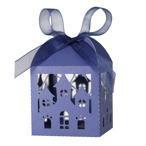 Laser Cut Halloween Candy Box Gothic Castle Hollow Out Gift Box With Satin Ribbon For Wedding Party Favor Decoration