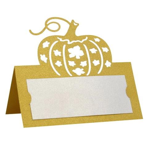 Segnaposto Zucca Traforati Taglio Laser Carta Perlata Segnaposto per Halloween Giorno del Ringraziamento Festa Autunnale Decorazioni Tavola