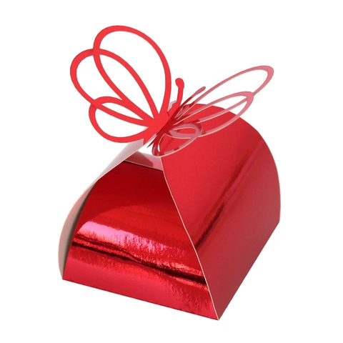 Reflective Laser Cut 3D Butterfly Candy Box Mirror Finish Paper Gift Box For Wedding Birthday Carnival Party Favors