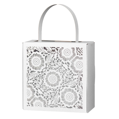 Europäische Laser Geschnitten Blumen Perlmuttpapier Süßigkeitenschachtel Handtasche Stil Hochzeit Party Geschenkverpackung Beutel Für Gäste