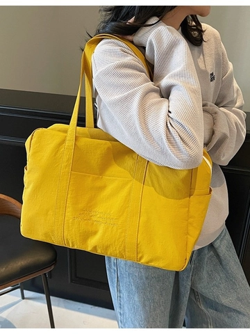 Bolso Tote de Nailon para Mujer Gran Capacidad Bolso de Hombro Ligero Casual para Viaje Compras Trabajo Estampado Letras