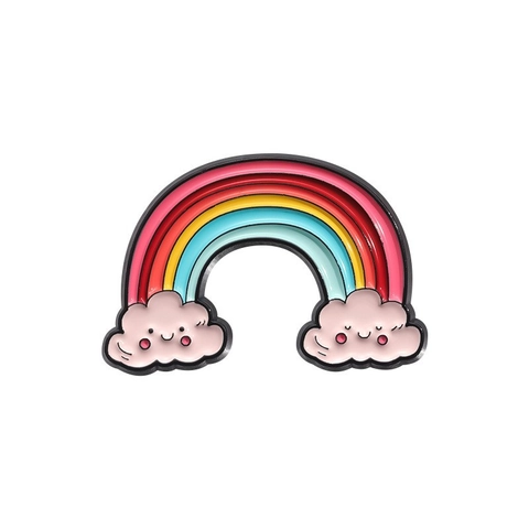 Niche Design Alloy Enamel Brooch Pin Rainbow Cartoon Animal Badge For Backpack Denim Clothing Decor Unisex Jewelry Gift