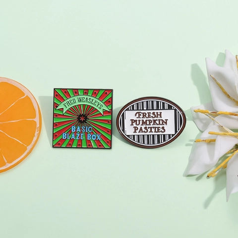Creative Novelty Alloy Enamel Brooch Geometric English Letters Badges Set Cartoon Laptop Bag Clothes Jewelry Lapel Pin Gift