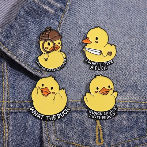 Badge Pin's en Émail Canard Mignon Dessin Animé Broche en Alliage Animaux Drôles pour Sac à Dos Vêtements Veste Accessoires Cadeau Unisexe