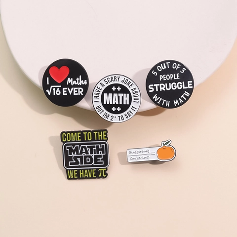 Funny Mathematics Enamel Pin Zinc Alloy Painted Math Joke Brooch Badge For Students Teachers Backpack Clothes Accessories