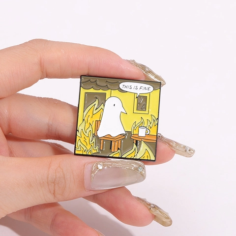 Ensemble de Broches en Émail Oiseau de Dessin Animé Drôle Badge en Alliage Meme Bijoux Anime pour Vêtements Sac à Dos Unisexe
