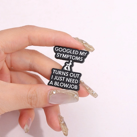 Funny Creative Alloy Enamel Pin Badge Slogan English Letter Graphic Brooch For Bags Clothing Jewelry Accessory For Universal