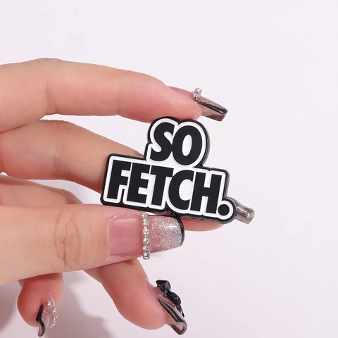 Legierung Emaille Pin Lustiger Slogan Buchstaben Abzeichen So Fetch Herz Brosche Für Kleidung Rucksack Kreatives Schmuck Zubehör