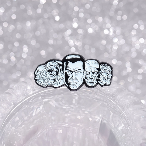 Punk Retro Horror Movie Monster Heads Enamel Brooch Pin For Halloween Party Gifts Alloy Classic Cinema Characters Metal Badge