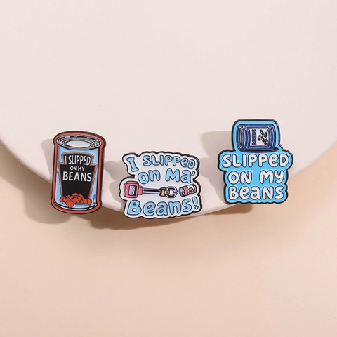 Divertido Pin de Esmalte Con Diseño de Lata Azul Dibujos Animados Meme Broche de Aleación de Zinc para Ropa Bolso Accesorios