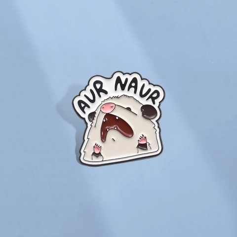 Funny Cartoon Yelling Opossum Enamel Pin Aur Naur Meme Animal Brooch For Backpack Clothing Hat Accessories Decoration Jewelry Gift