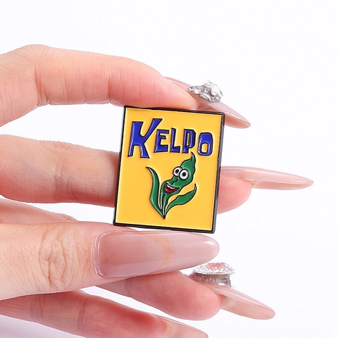 Badge en Métal Émaillé Algue de Dessin Animé Créatif Broche Kelpo Jaune Amusante pour Sac à Dos Vêtements Veste Unisexe Décor