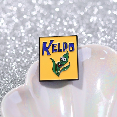 Badge en Métal Émaillé Algue de Dessin Animé Créatif Broche Kelpo Jaune Amusante pour Sac à Dos Vêtements Veste Unisexe Décor