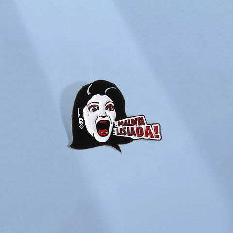 Spilla in Smalto Maldita Lisiada in Lega con Donna Che Urla Meme Spilla Cartoon Punk Distintivo per Zaino Giacca Gioielli Unisex