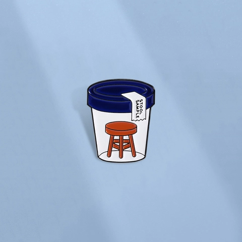 Lustige Stool Sample Emaille Pin Kreatives Medizinisches Wortspiel Probenflasche Brosche Zinklegierung Cartoon Abzeichen Schmuck