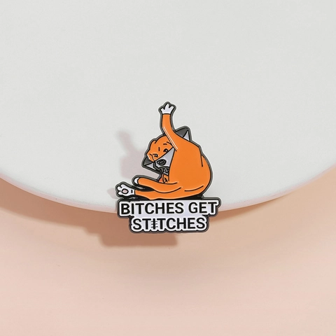 Funny Cartoon Dog Enamel Pin Humor Animal Brooch Alloy Lapel Badge Pin For Backpack Clothing Accessories Women Men Jewelry