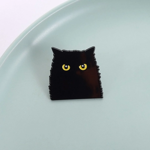 Creatieve Mini Schattige Zwarte Kat Emaille Pin Zinklegering Cartoon Dier Badge Rugzak Hoed Decoratieve Broche Voor Mannen Vrouwen Kinderen