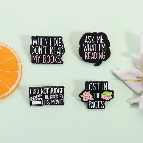 Creatieve Legering Emaille Brosche Gepersonaliseerd Lezen Citaten Boekenliefhebber Emaille Pin Badge Voor Tassen Accessoires