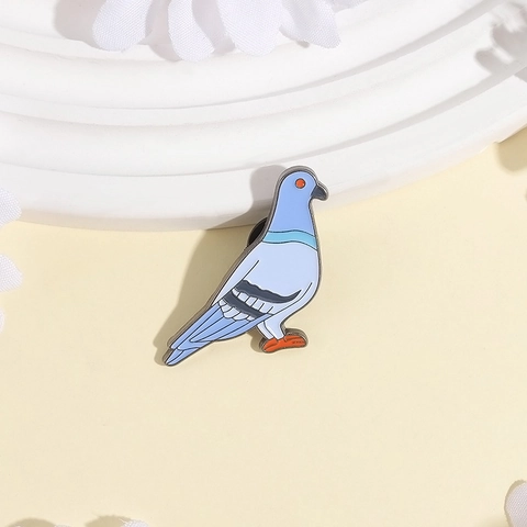 Süße Blaue Taube Vogel Brosche Pin Für Damen Herren Zinklegierung Lackierte Abzeichen Tier Reversnadel Modeschmuck Zubehör