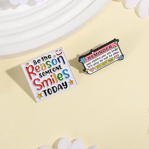 Set di Spille Smaltate con Citazioni Motivazionali in Inglese Lega di Zinco Laccato per Vestiti Borse Spilla Decorativa Regalo