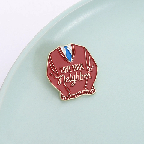 Love Your Neighbor Red Sweater Enamel Pin Zinc Alloy Brooch Badge For Clothing Backpack Jewelry Gift For Women Men