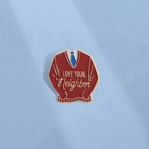 Love Your Neighbor Red Sweater Enamel Pin Zinc Alloy Brooch Badge For Clothing Backpack Jewelry Gift For Women Men
