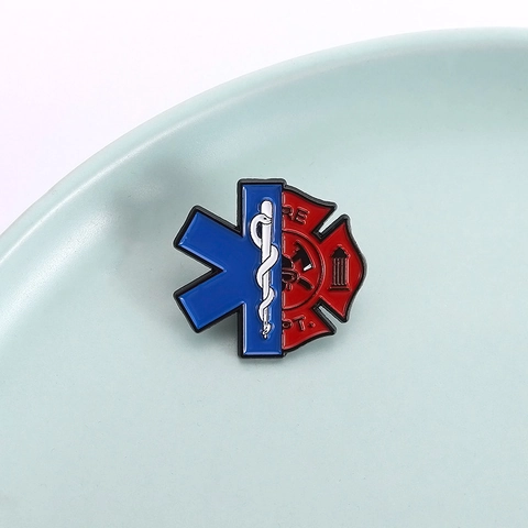 EMS Stern Des Lebens Und Feuerwehr Malteserkreuz Emaille Pin Zinklegierung Professionelle Symbol Brosche Für Medizinische Feuerwehrleute Geschenk