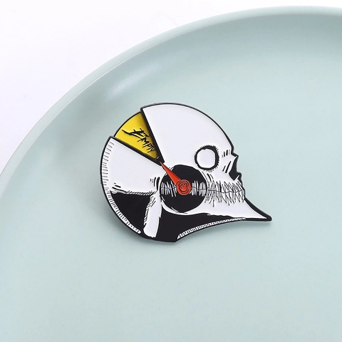 Kreative Skelett Emotions Messgerät Emaille Pin Zinklegierung Brosche SADNESS EMPTY BROKEN Rotierender Zeiger Badge Für Kleidung Taschen