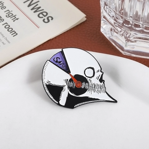 Kreativer Traurigkeitsschädel Emaille Pin Punk Emotionale Anzeige Legierung Brosche Lustige Reversnadel Für Rucksack Kleidung Dekor Unisex Schmuck