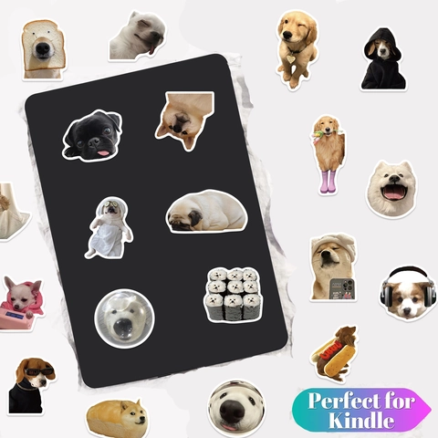 Waterproof PVC Cartoon Dog Meme Graffiti Stickers For Laptop Guitar Luggage DIY Decorative Decals For Kids Adults
