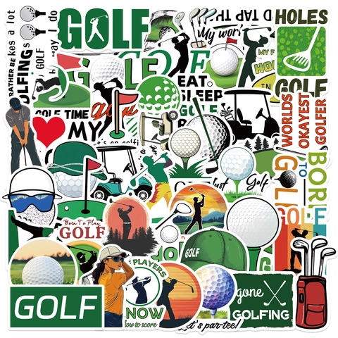 Adesivi Golf Cartoni Animati in PVC Impermeabile Sport Graffiti Decalcomanie per Laptop Valigia Chitarra DIY Decorazione