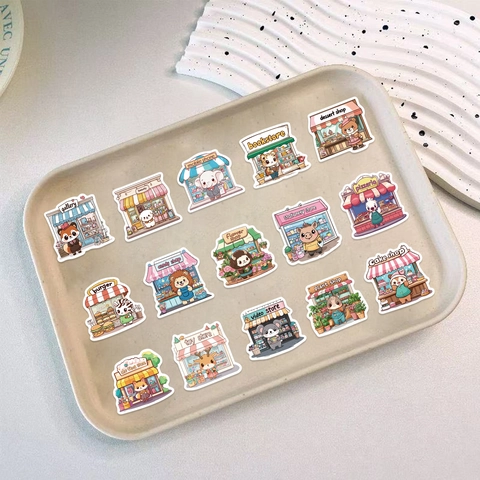 Adesivi Impermeabili in PVC con Negozi di Animali Cartone Animato per Laptop Chitarra Valigia DIY Graffiti Decalcomanie per Bambini Ragazzi